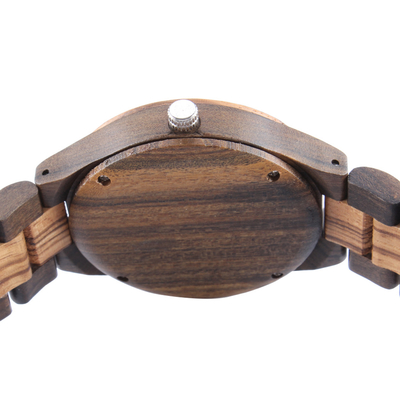 Big Dial Most Accurate Quartz Watch Environmentally Friendly With All Wooden Band