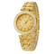 PVD Gold Copper Wrist Watch Quartz Movement Ladies Diamond Watch