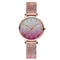 Giltter Dial Ladies Alloy Quartz Watch Stainless Steel Mesh Band Waterproof